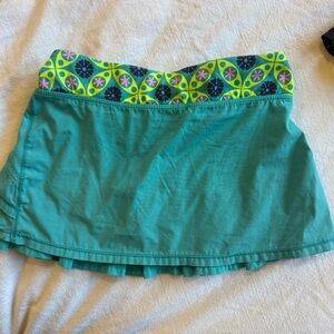 Ivivva Teal Set The Pace Skort w Patterned Waistband size 8